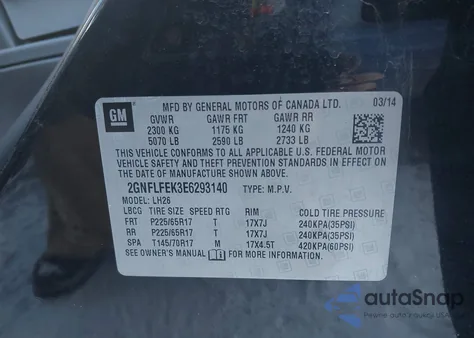 2014 Chevrolet Equinox 1Lt from USA, damaged, VIN 2GNFLFEK3E6293140